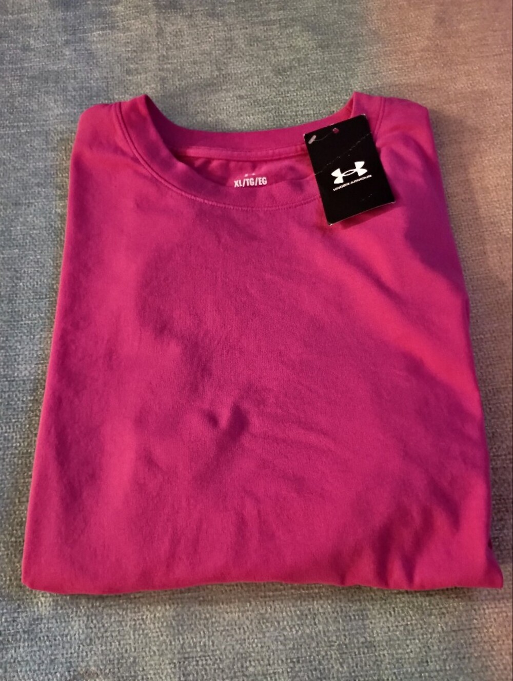 Under Armour Pink Crew Neck Oversized Crop Top Tee W XL